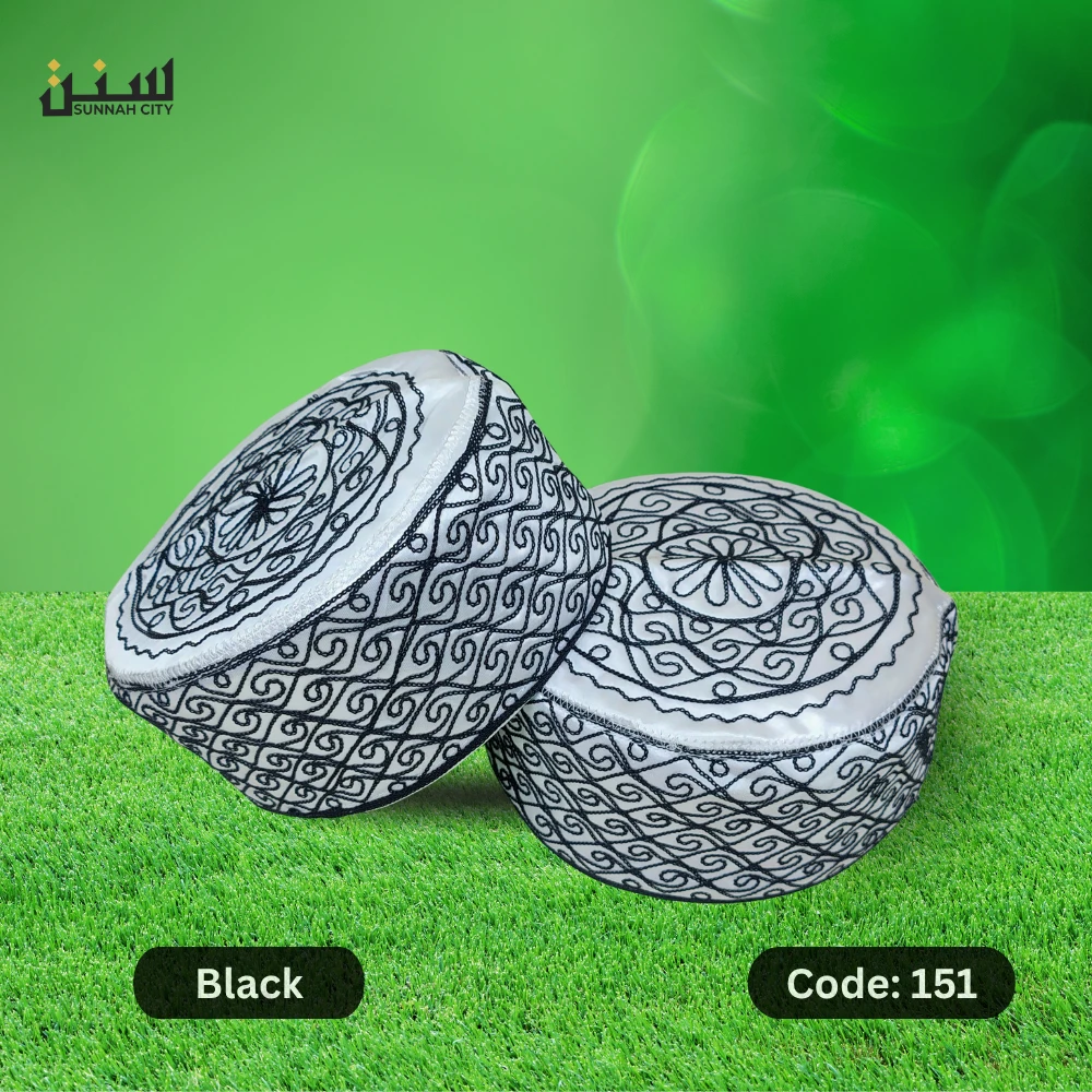 Stylish Black Azhari Tupi – Premium Cap