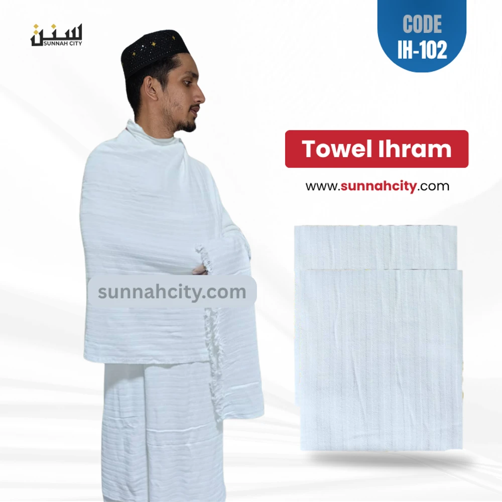 Towel Cotton Men’s Ihram – Soft & Moisture-Absorbent - Image 3