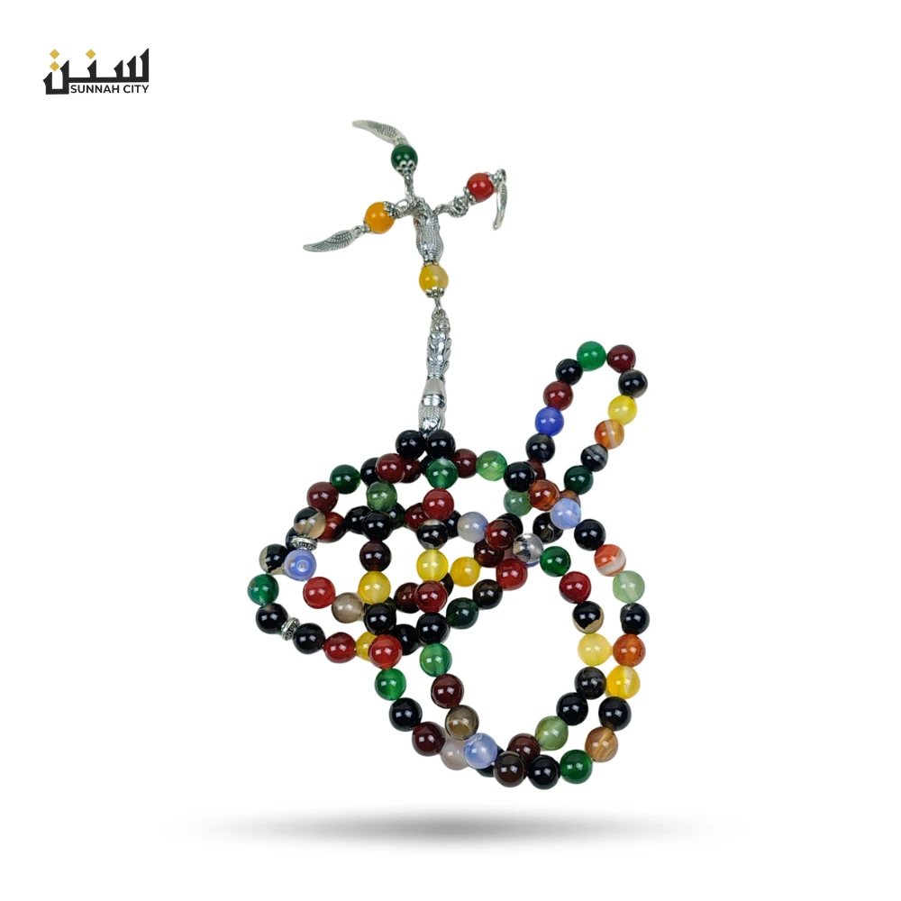 Multi-Color Natural Stone Tasbih (99 Beads) – Premium Tasbih for Gift & Prayer - Image 3