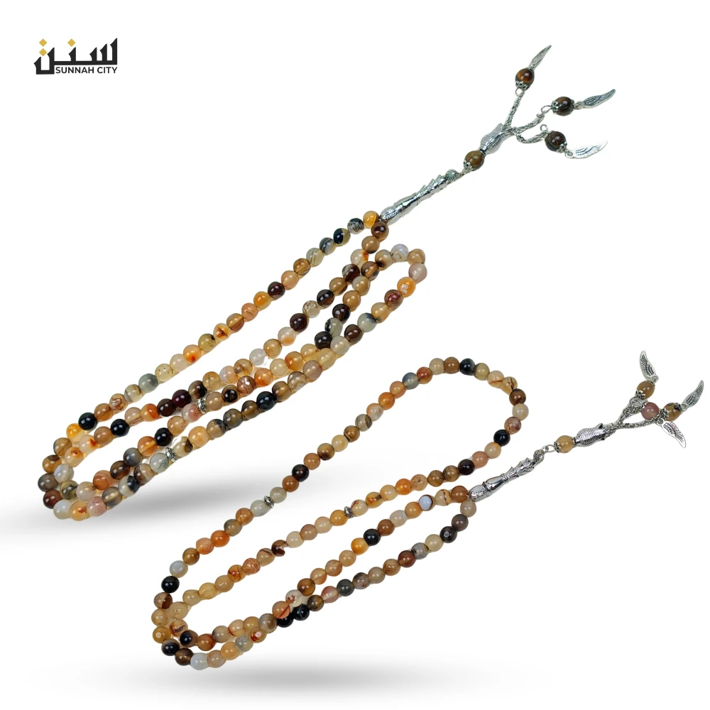 Golden Brown Natural Stone Tasbih (99 Beads) – Premium Tasbih for Gift & Prayer - Image 3