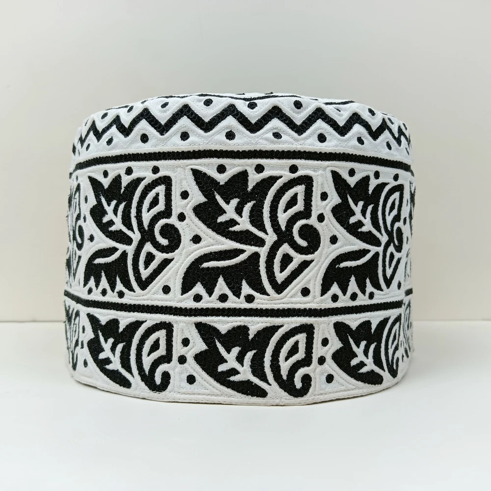 58 Size Black Omani Bokta Tupi – Handmade Cap for Prayer