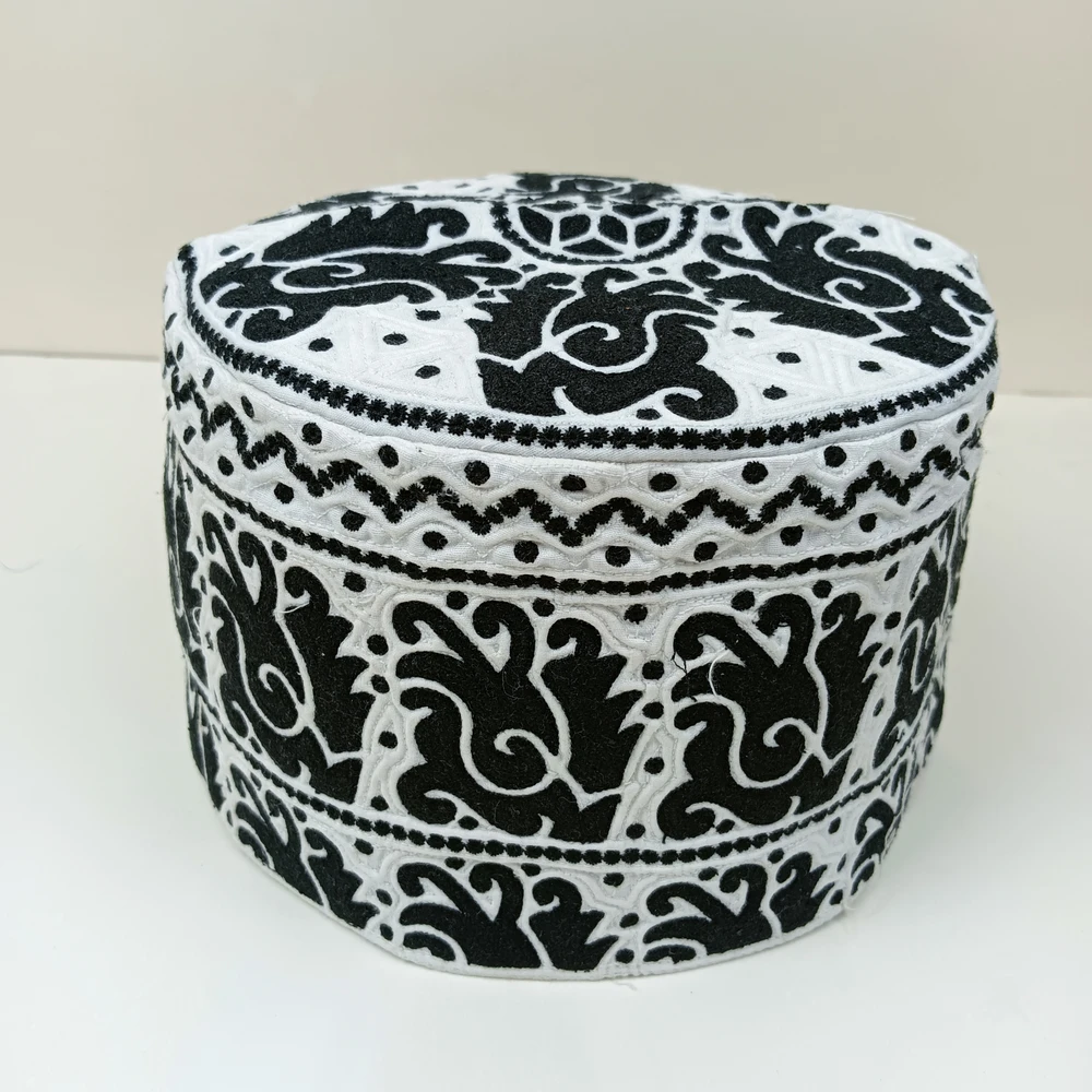 58 Size Black Omani Tupi – Pure Cotton Omani Handmade Cap