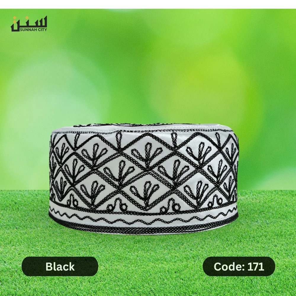 Stylish Black Azhari Tupi – Premium Cap