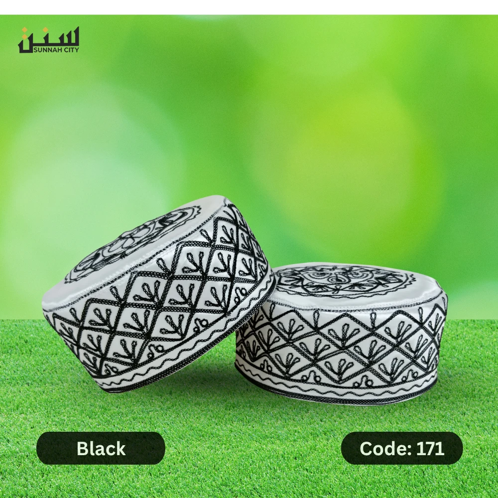 Stylish Black Azhari Tupi – Premium Cap - Image 3