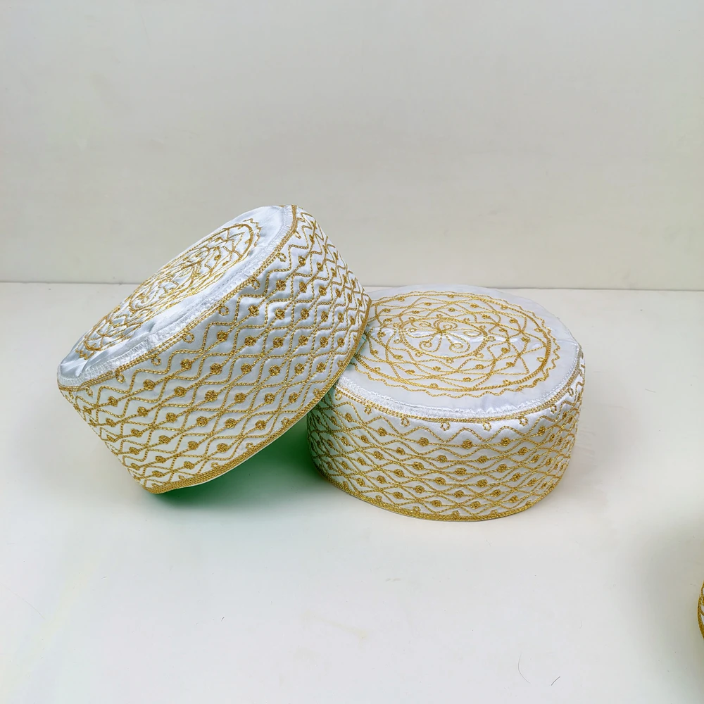 Golden Azhari Tupi – Premium Islamic Cap | Sunnah City”