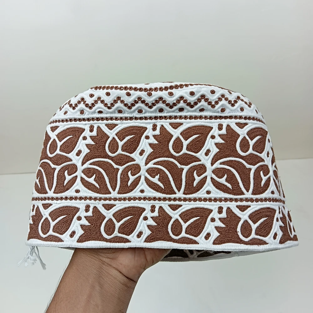 Chestnut Brown Omani Handmade Tupi | Size 58