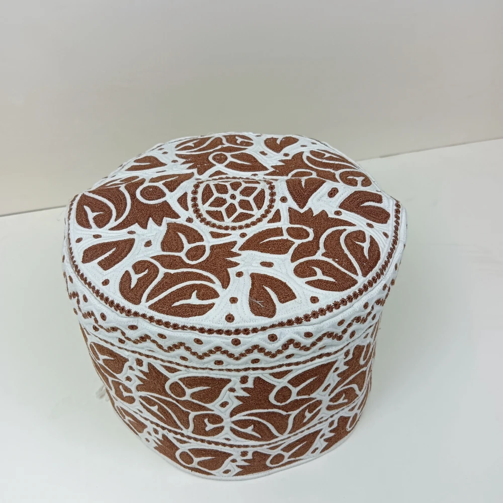 Chestnut Brown Omani Handmade Tupi | Size 58 - Image 3
