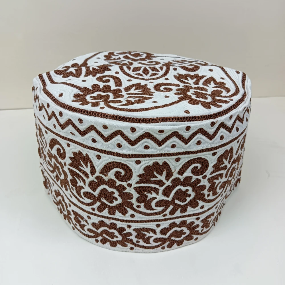 Dark Brown Omani Handmade Tupi | Size 58 - Image 4