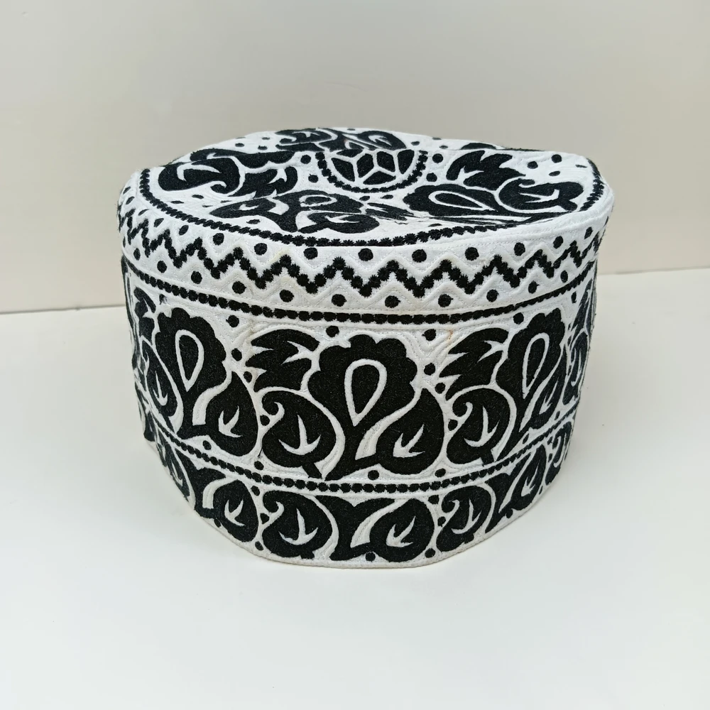 58 Size Omani Handmade Tupi – Black Premium Cap in Bangladesh