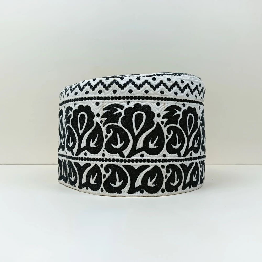 58 Size Omani Handmade Tupi – Black Premium Cap in Bangladesh - Image 3