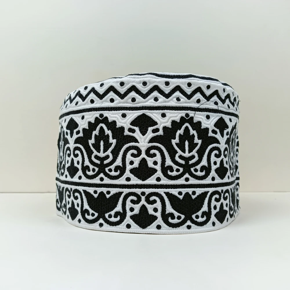 58 Size Black Omani Cap – Premium Handmade Islamic Tupi Online