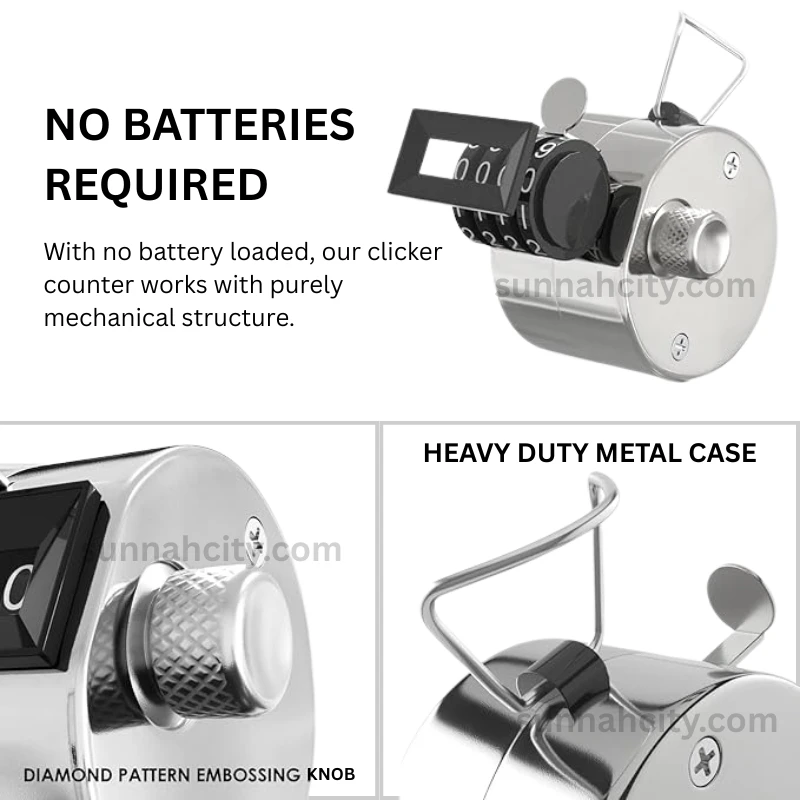 Metal Digital Tasbeeh Counter | 4-Digit Mechanical Zikr Clicker - Image 3