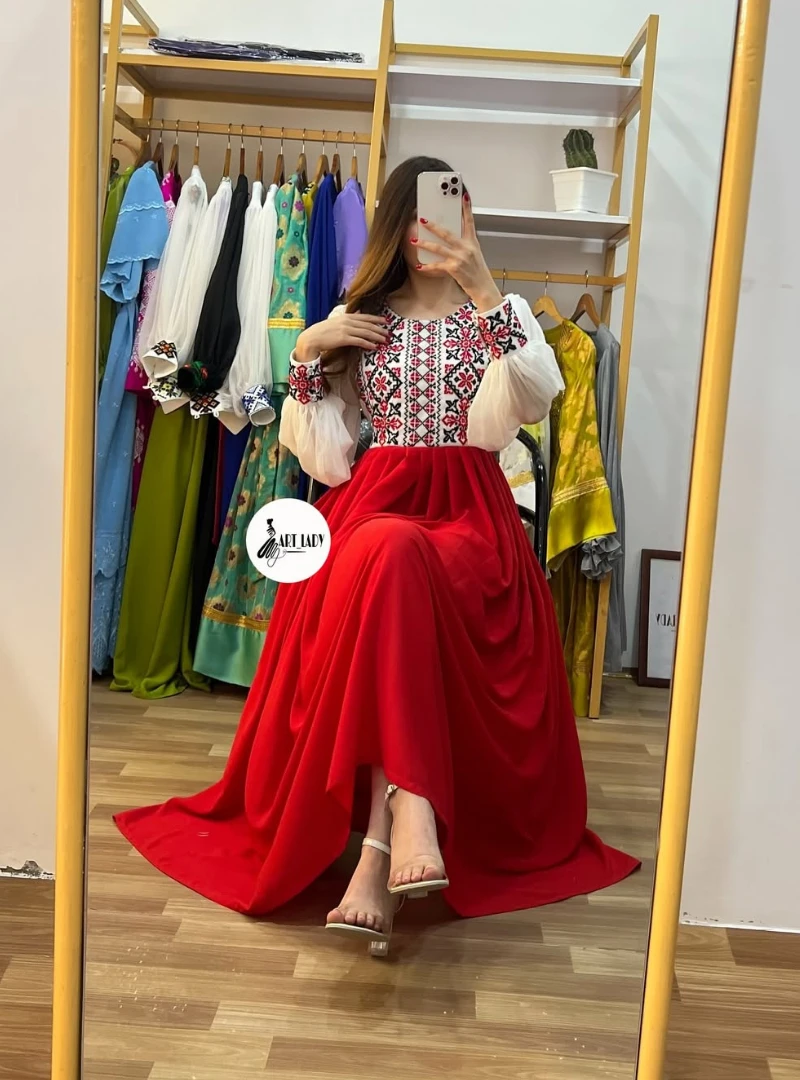 Dubai Cherry Borka Gown