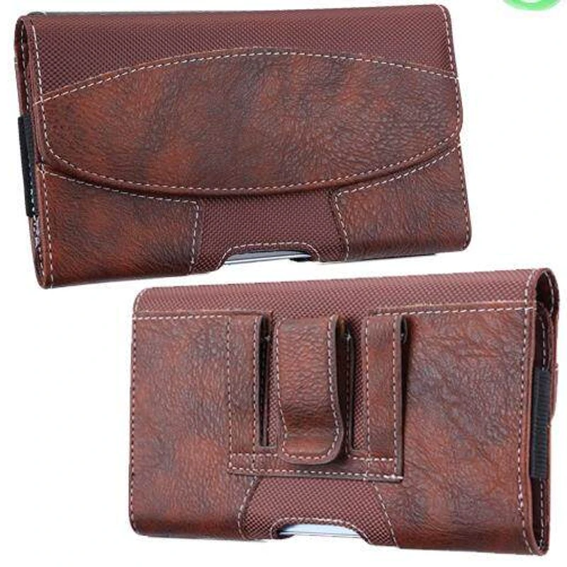 For Mobile Phone Belt Case 6 Inch 7 inch Mobile Phone Bag Belt Cover Solid Color Case Belt Clip Holster Black Brown Leather Holder Case Belt Cover