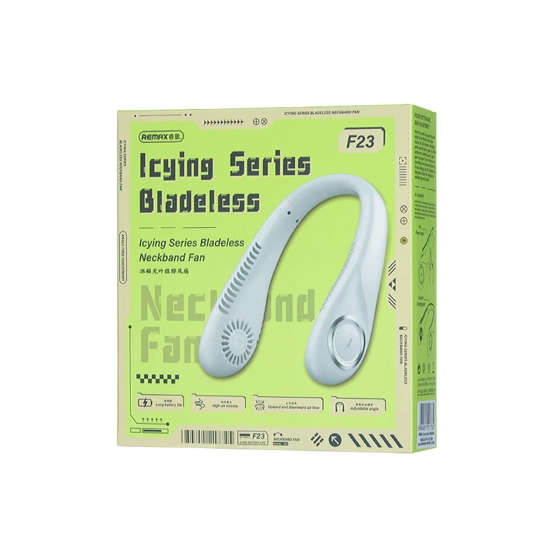 Remax F23 Icing Series Bladeless Neckband Fan Rechargeable Neckfan