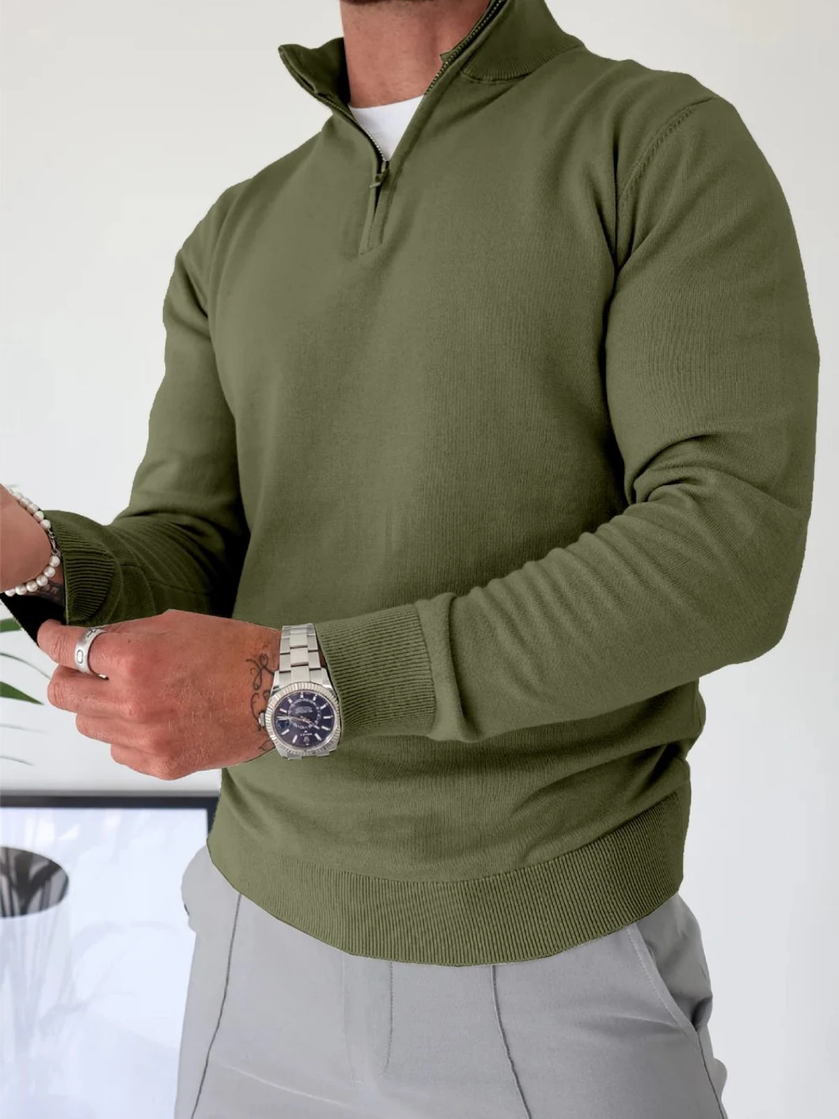 Sweat Zipper Olive