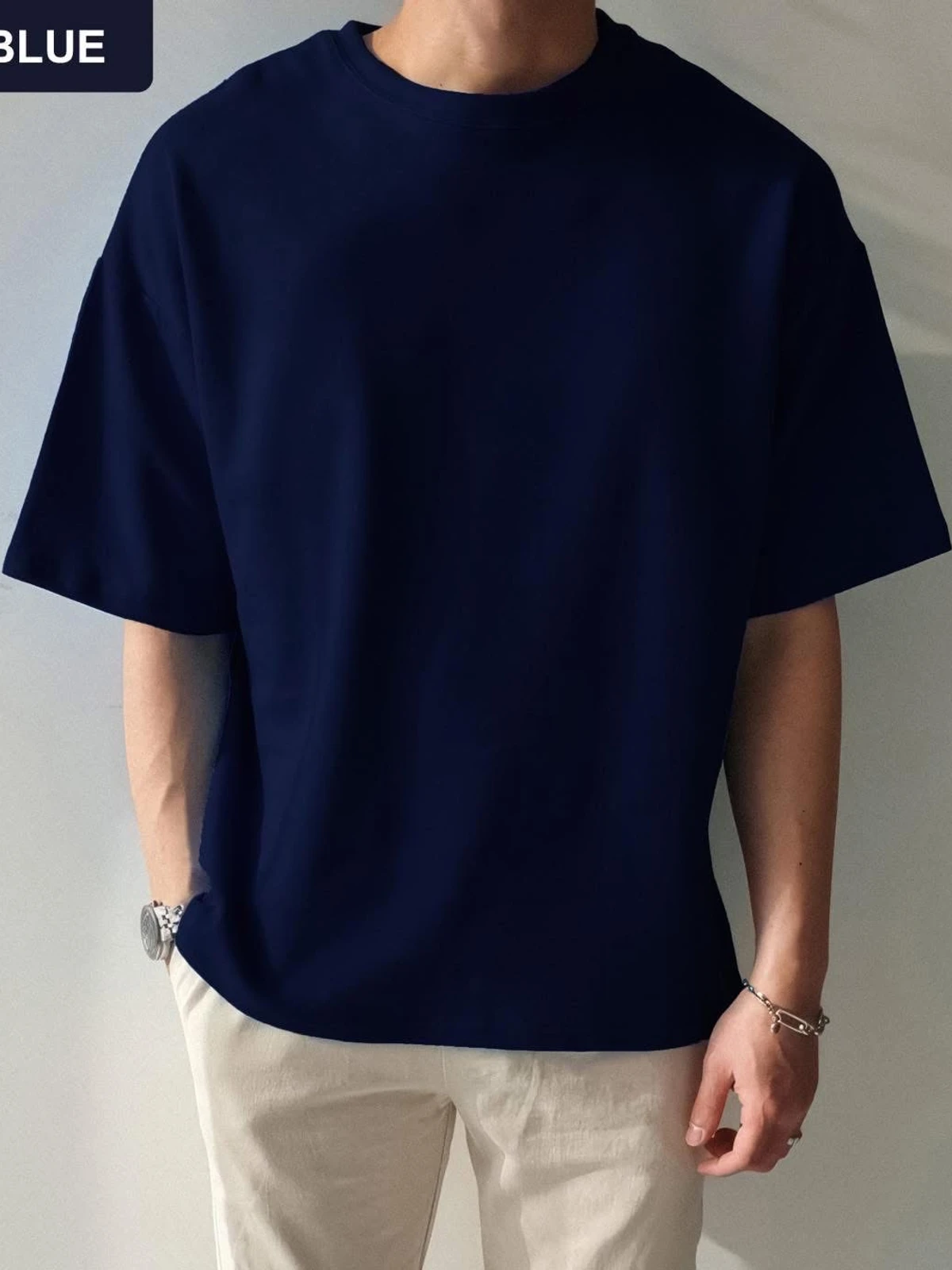 Drop Shoulder Navy Blue