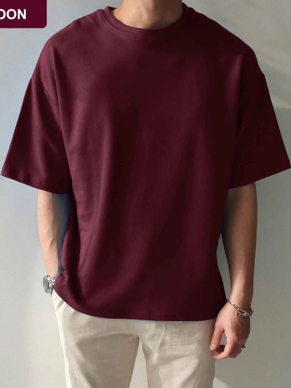 Drop Shoulder Maroon