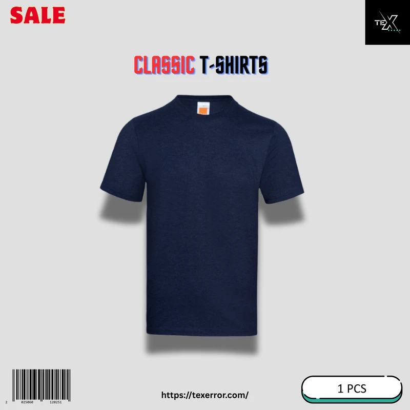 Men's Classic Solid T-shirt Combo : Green, Paste,Navy Blue - Thumbnail 4