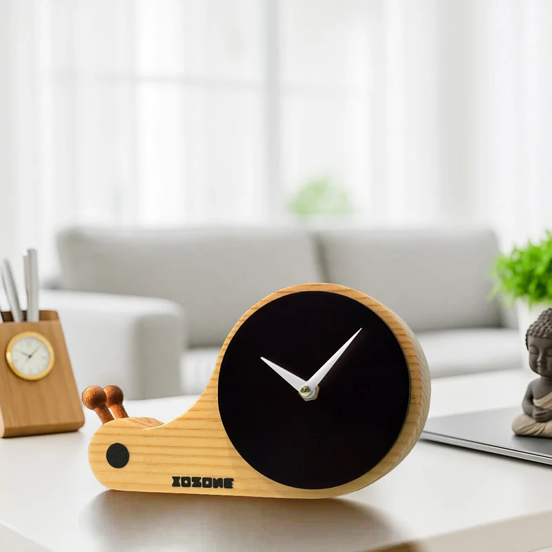 Wooden Snail Table Clock - Image 3