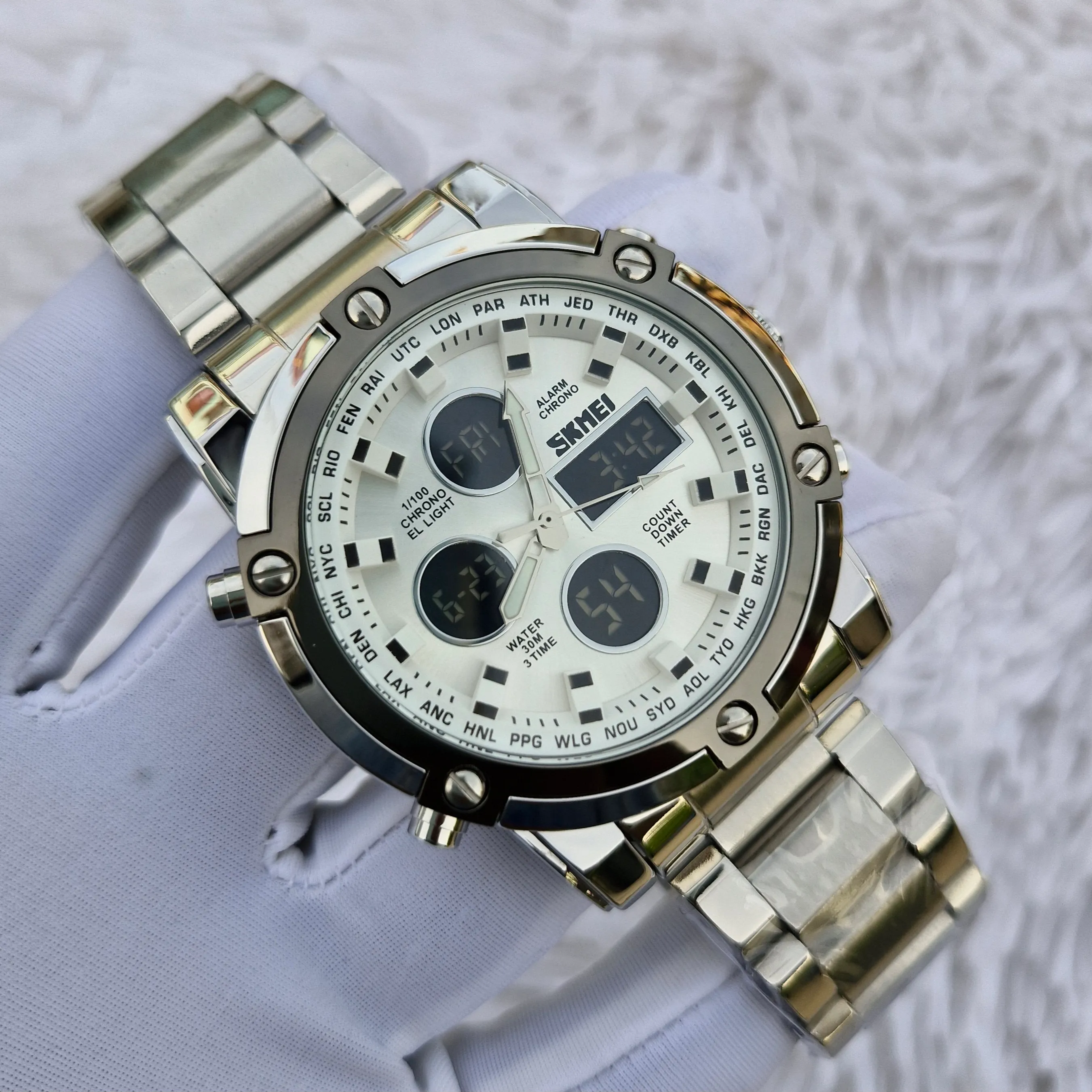 SKMEI 1389 SILVER W PREMIUM