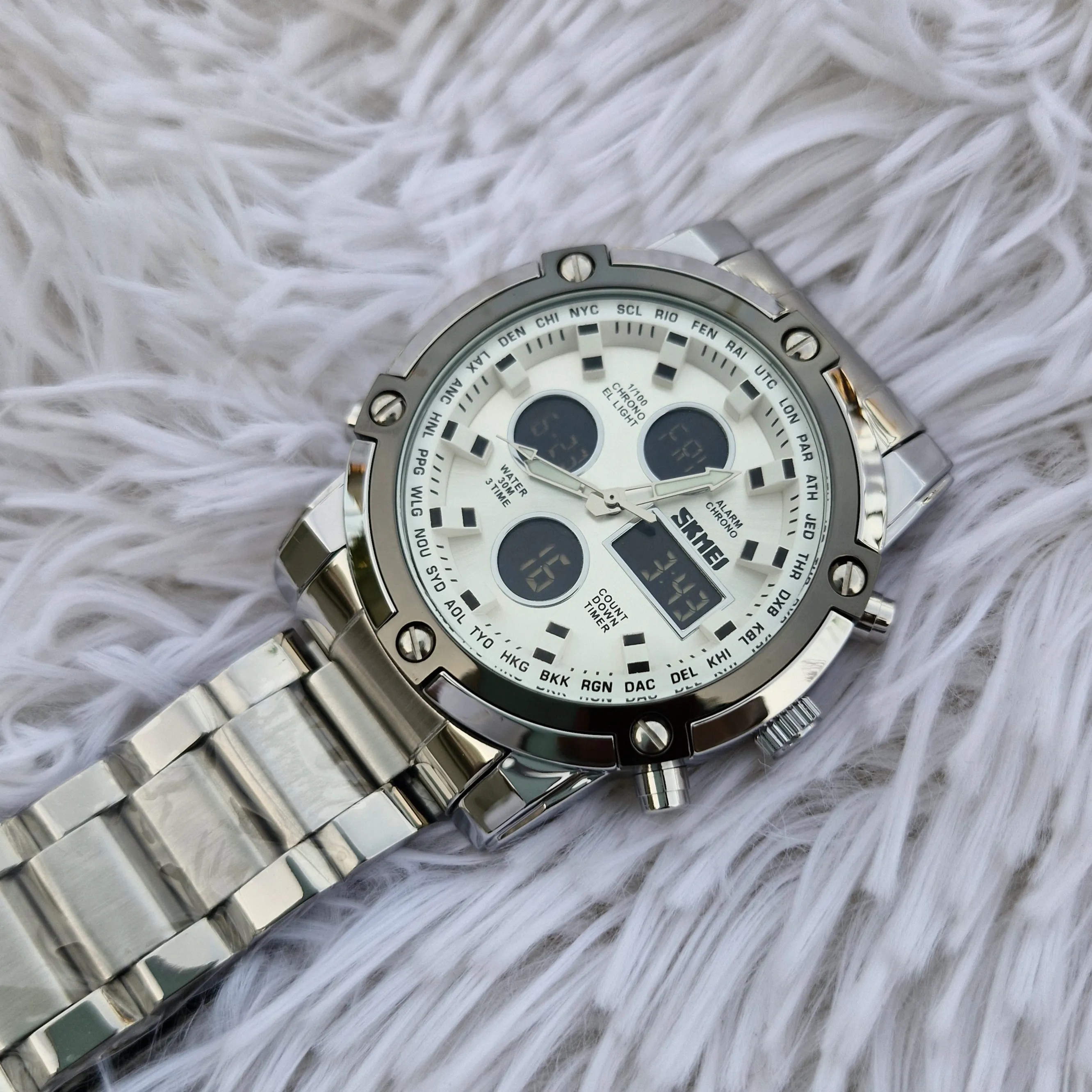 SKMEI 1389 SILVER W PREMIUM