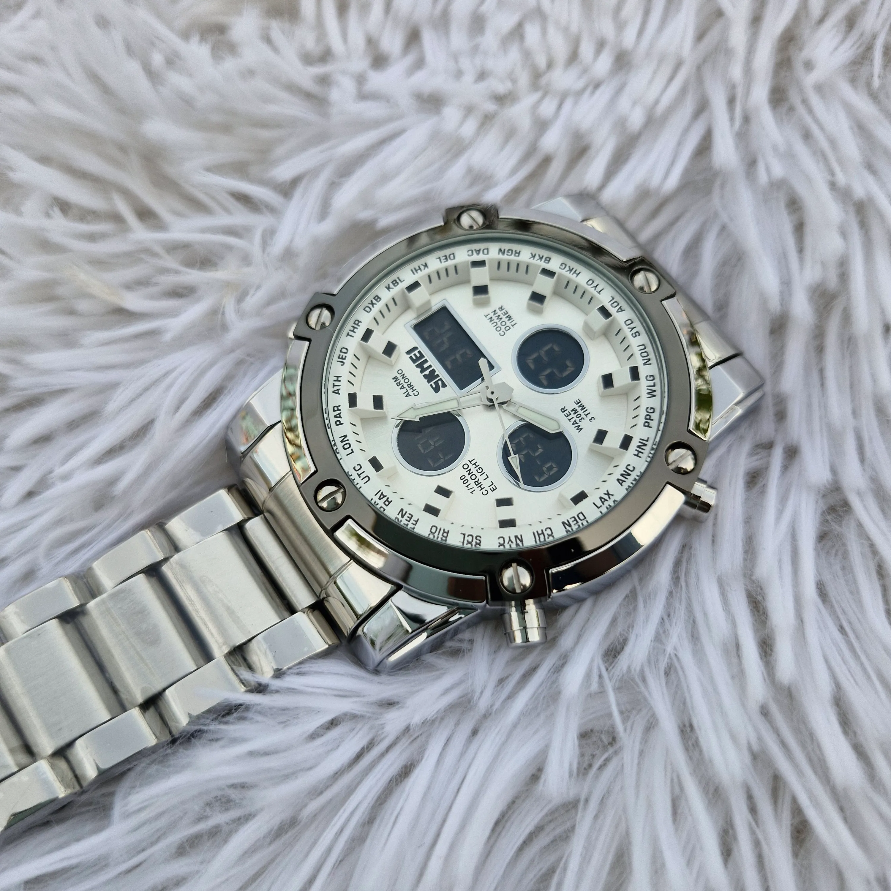 SKMEI 1389 SILVER W PREMIUM - Image 3