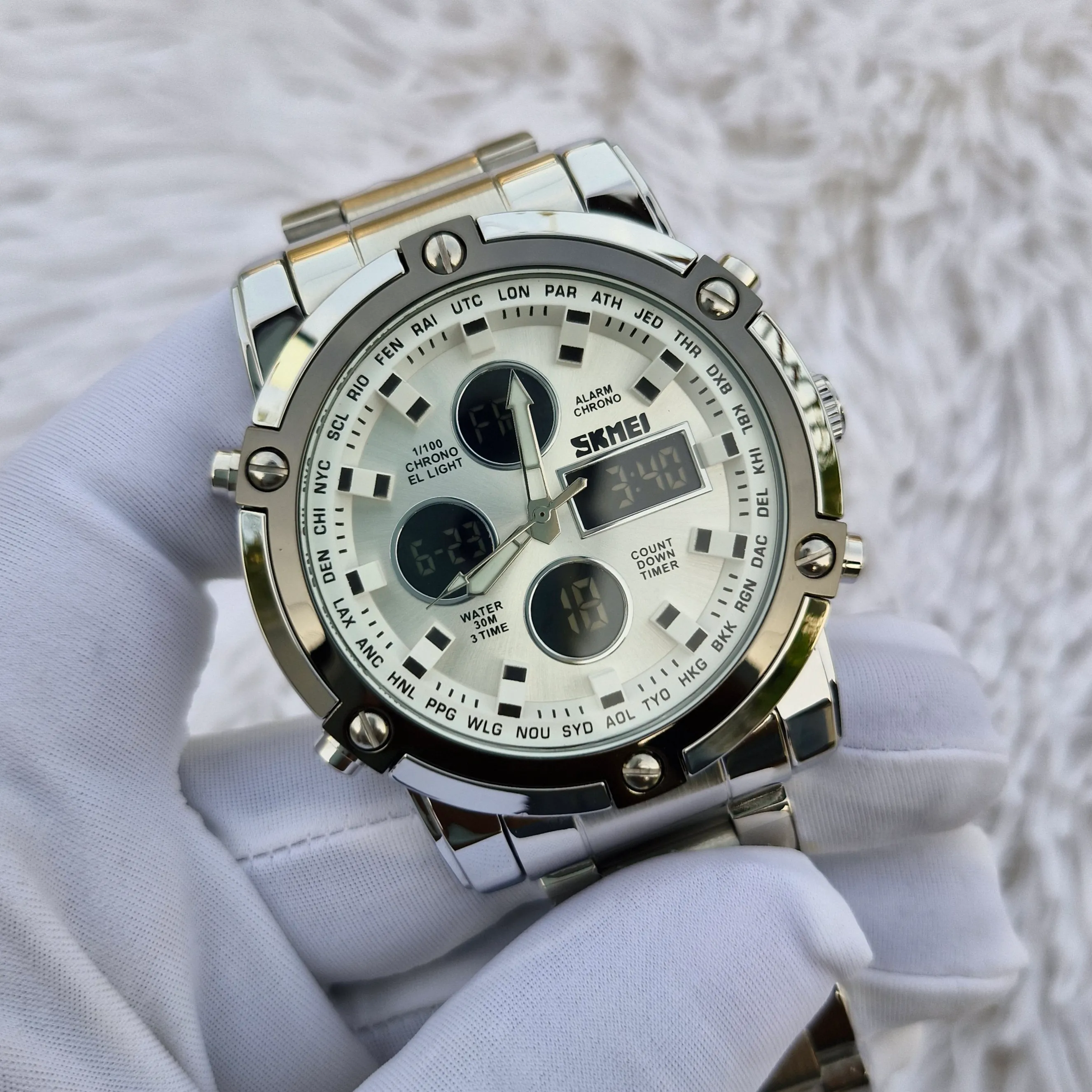 SKMEI 1389 SILVER W PREMIUM - Image 4