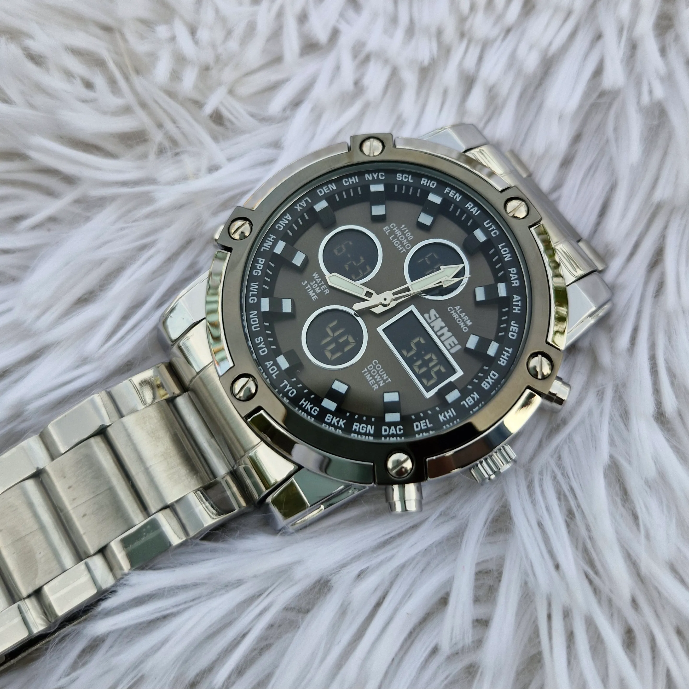 SKMEI 1389 SILVER B PREMIUM