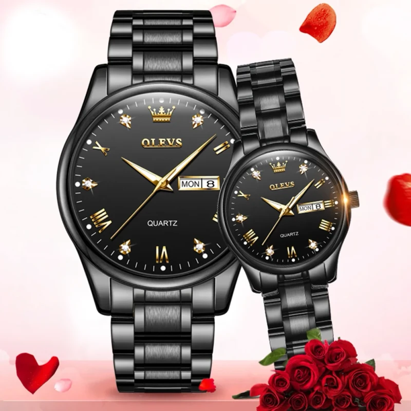 OLEVS Couple Watches Men and Women Gift Set