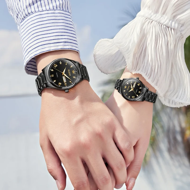 OLEVS Couple Watches Men and Women Gift Set