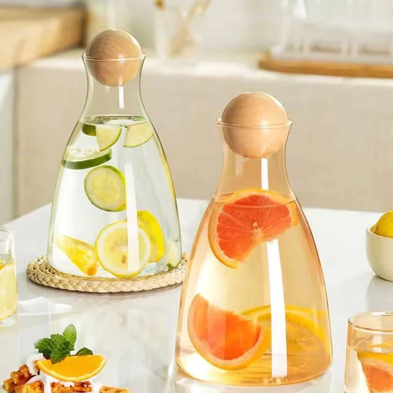 Glass Decanter with Wooden Lid