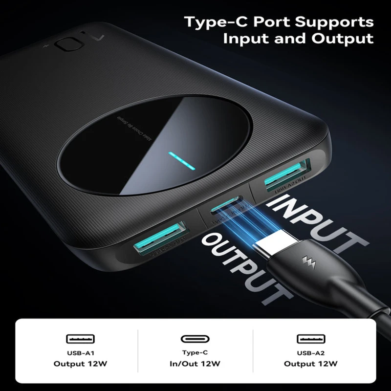 JOYROOM JR-PBF12 2.4A LED Power Bank 22.5W 10000mAh - Image 3