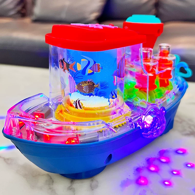 TRANSPARENT GEAR LAND SHIP 360 ROTATE TOY FOR KIDS
