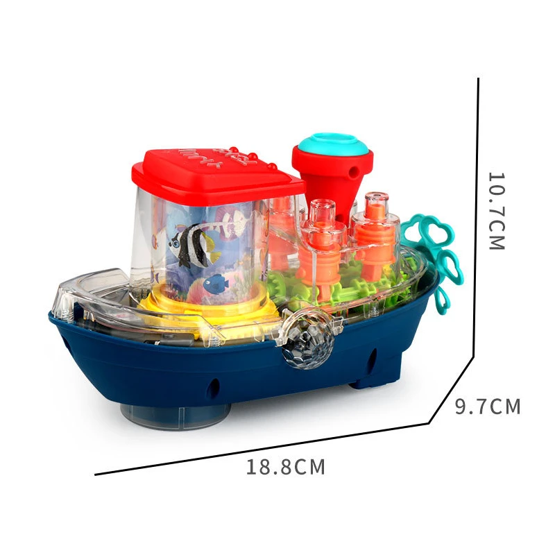 TRANSPARENT GEAR LAND SHIP 360 ROTATE TOY FOR KIDS - Image 3