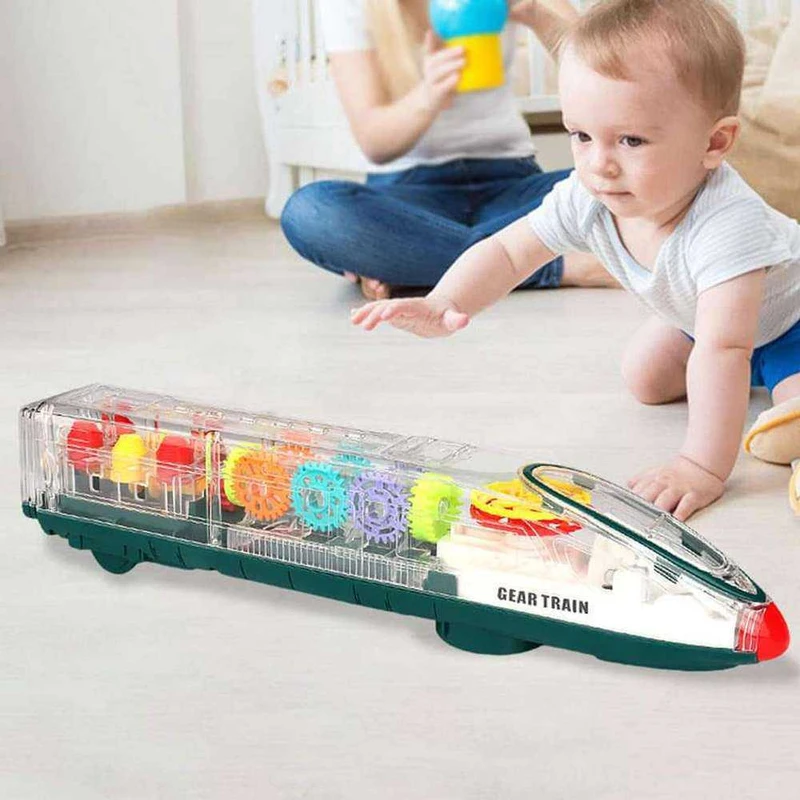 Transparent Gear Lights Train Toy