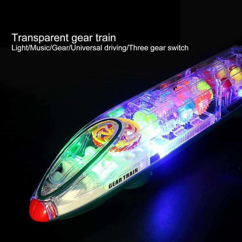 Transparent Gear Lights Train Toy