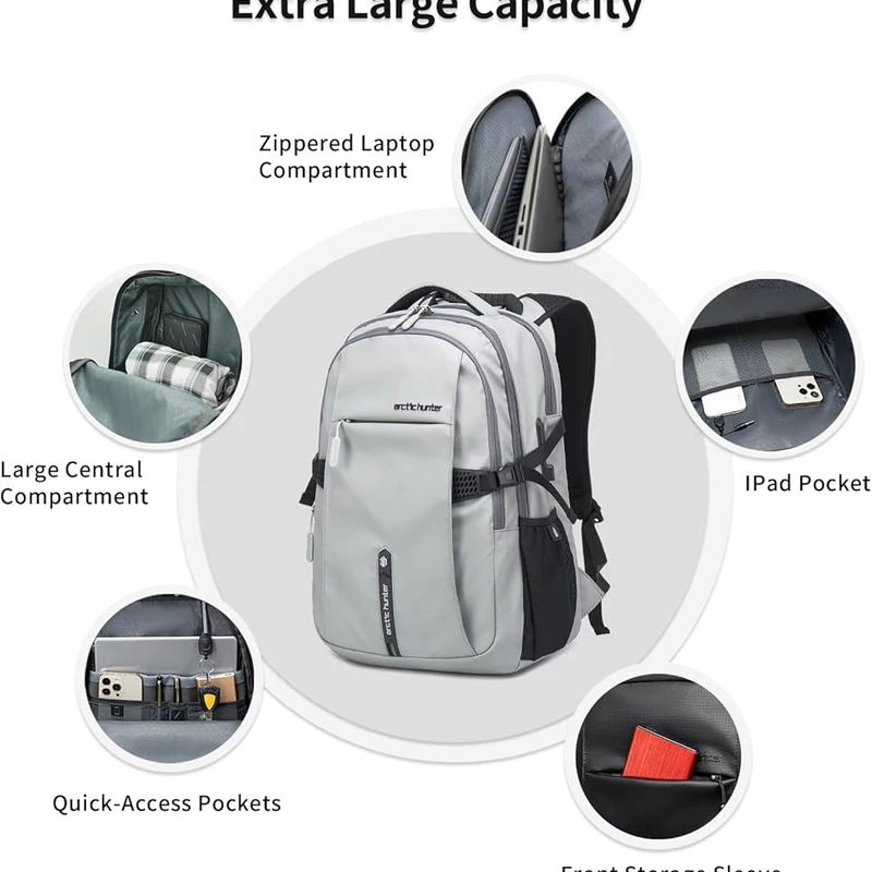 ARCTIC HUNTER AH Large Carry on Travel Backpack for Men, - Thumbnail 4