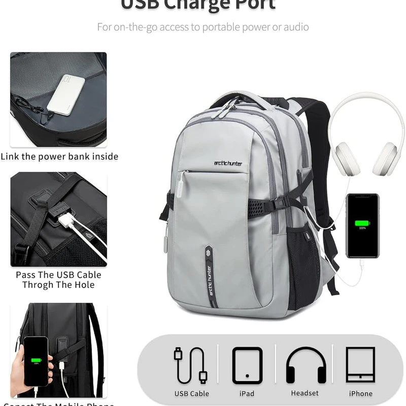 ARCTIC HUNTER AH Large Carry on Travel Backpack for Men, - Thumbnail 6