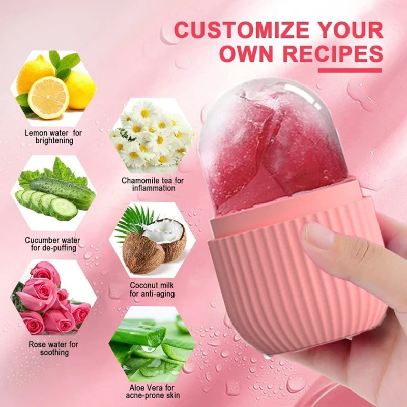 Ice Roller For Face, Beauty Facial Massage Ice Roller, Glow Cube Ice Roller for Face, Skin Care Tools for Eye Wrinkles, Acne Puffiness Relief