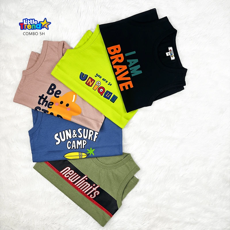 5pcs Sleeveless T-Shirt Combo 5H - Image 3