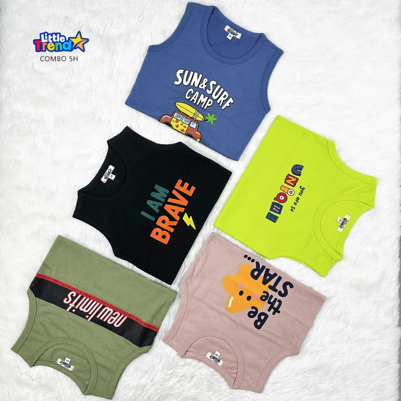 5pcs Sleeveless T-Shirt Combo 5H - Image 4