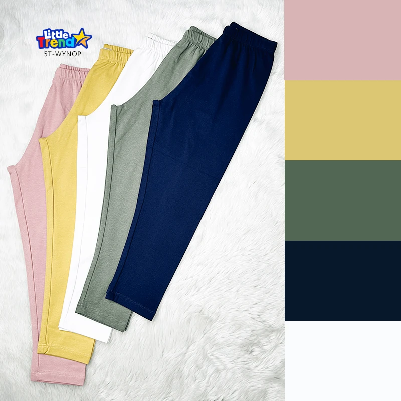 Girls 5 pcs Solid Trouser Stromy Colors 5T-WYNOP