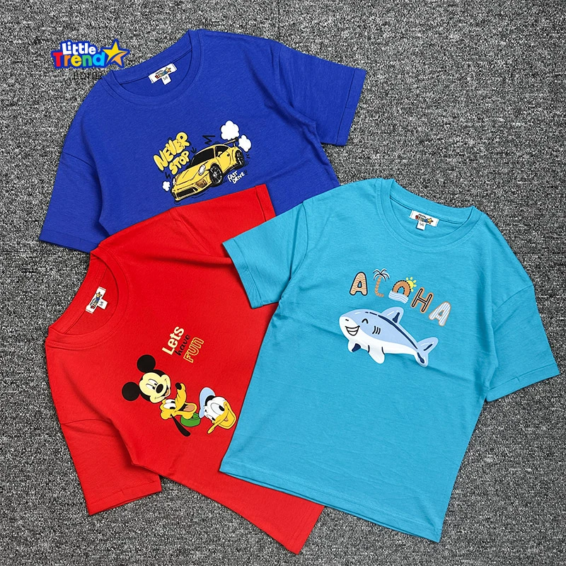 3 Pcs Boys Drop Shoulder T-Shirt Combo BDT02