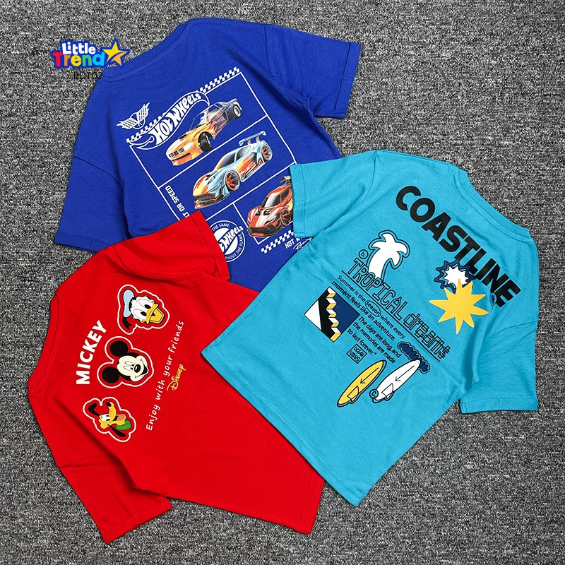 3 Pcs Boys Drop Shoulder T-Shirt Combo BDT02