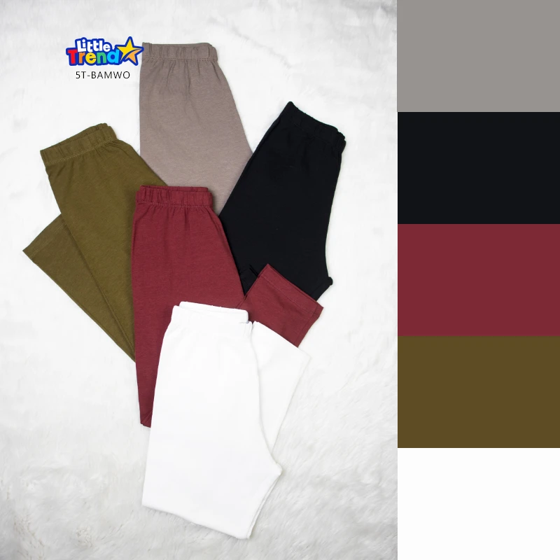 Girls 5 pcs Solid Trouser Stromy Colors 5T-BAMWO