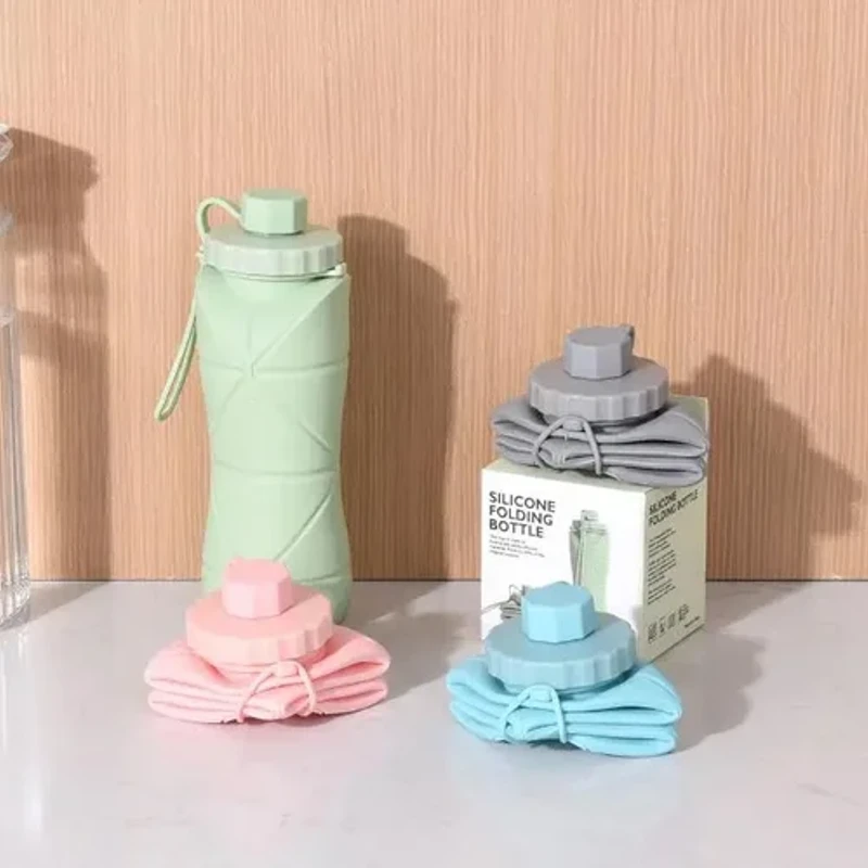 Portable Silicone Folding Water Bottle 600ml - Image 6