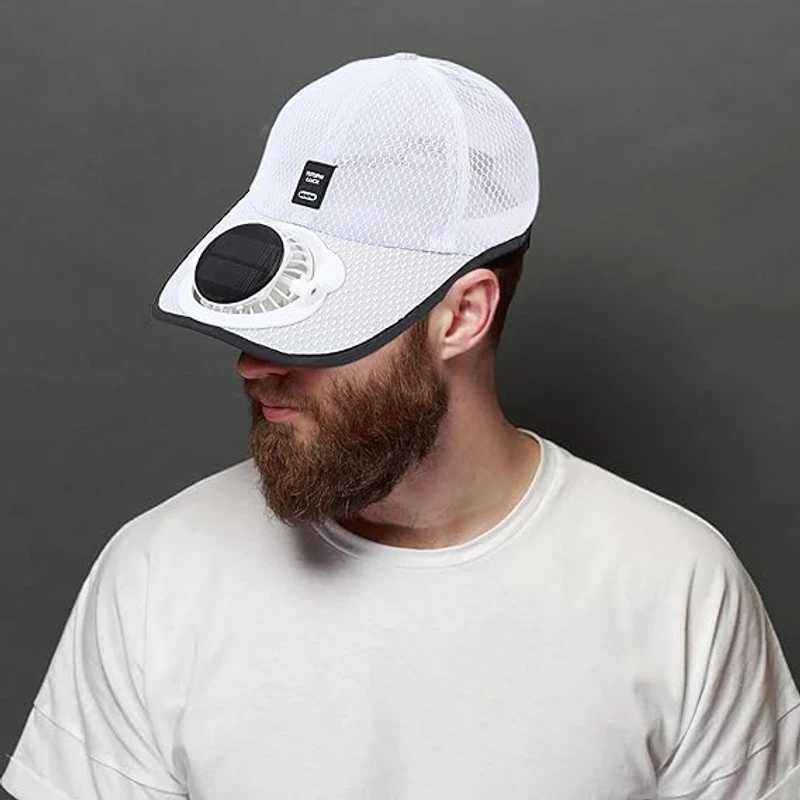 Sun Hat with Fan - Solar + USB Rechargeable Fan Cap - Image 5