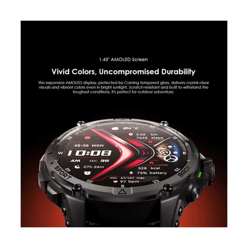 Oraimo Watch GT OSW-852H Black Bluetooth Calling Smart Watch - Image 3