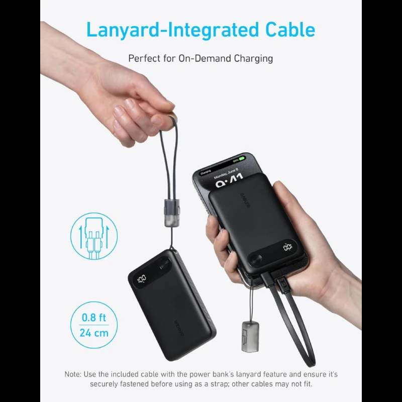 Anker 10000mAh 22.5W Power Bank with USB-C Cable (A1388) - Image 4